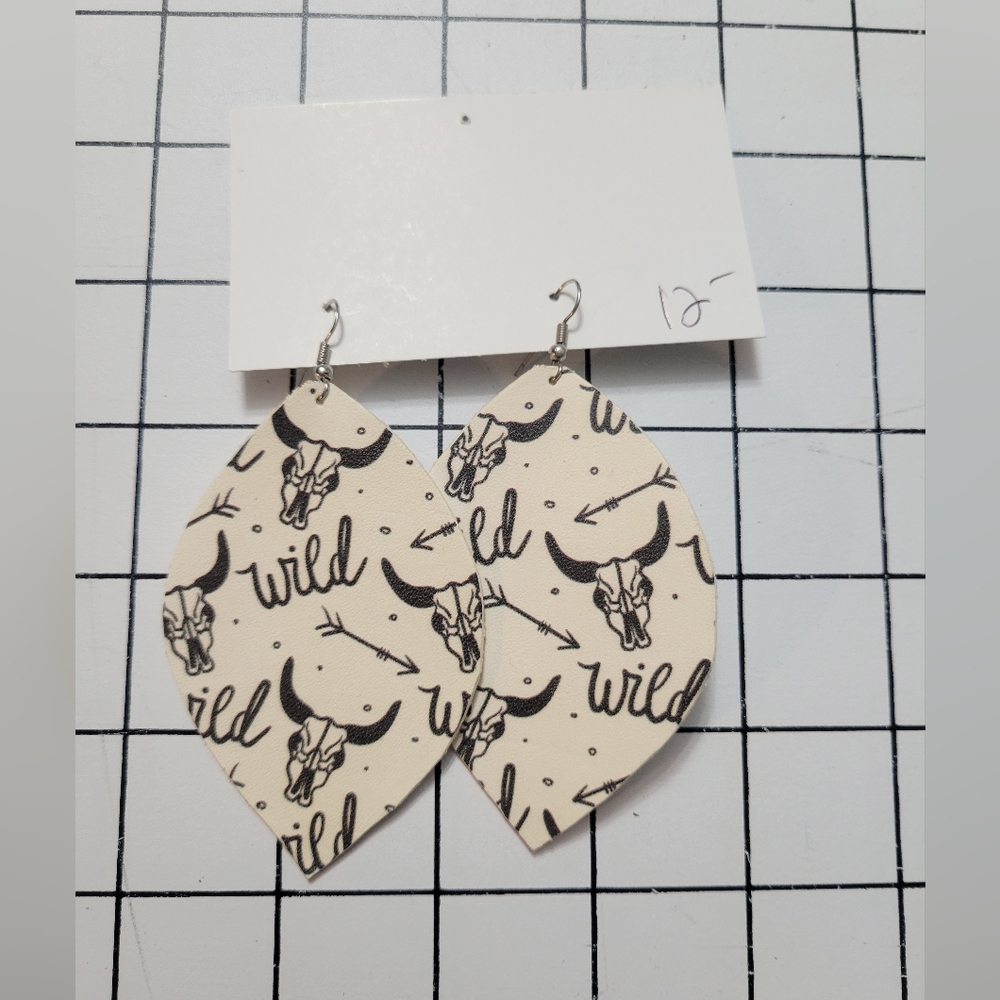 Handmade Leather Wild Cowgirl Earrings